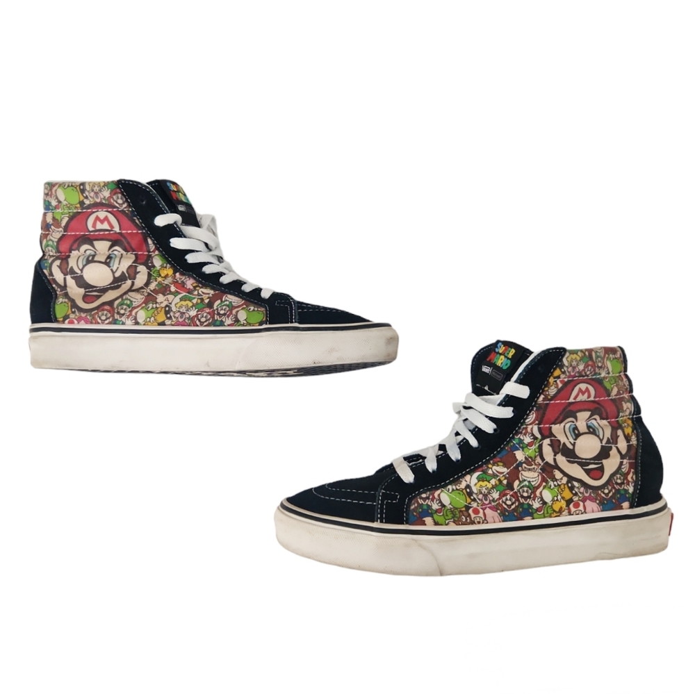 Vans Sk8 Hi Shoes Adult 8 Women 6 Men Nintendo Super Mario Bros GAME OVER Rare